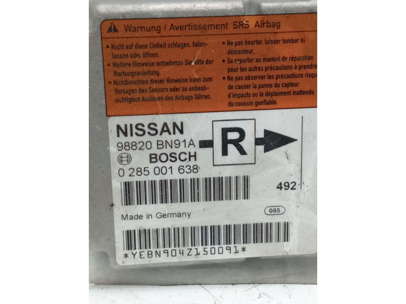 Recambio de kit airbag para nissan almera ii (n16) 1.5 referencia OEM IAM 98820bn91a 0285001638 