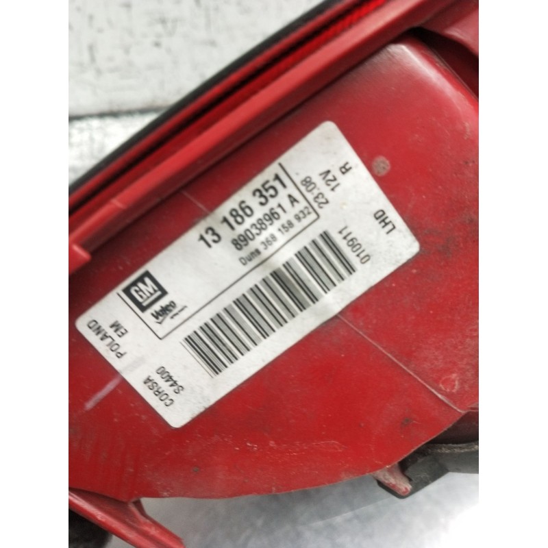 Recambio de piloto trasero derecho para opel corsa d furgoneta/hatchback (s07) 1.3 cdti (l08) referencia OEM IAM 13186351 890389