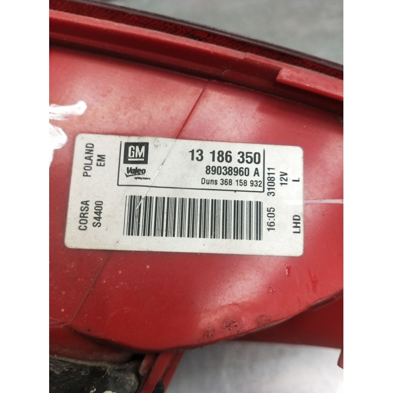 Recambio de piloto trasero izquierdo para opel corsa d furgoneta/hatchback (s07) 1.3 cdti (l08) referencia OEM IAM 13186350 8903