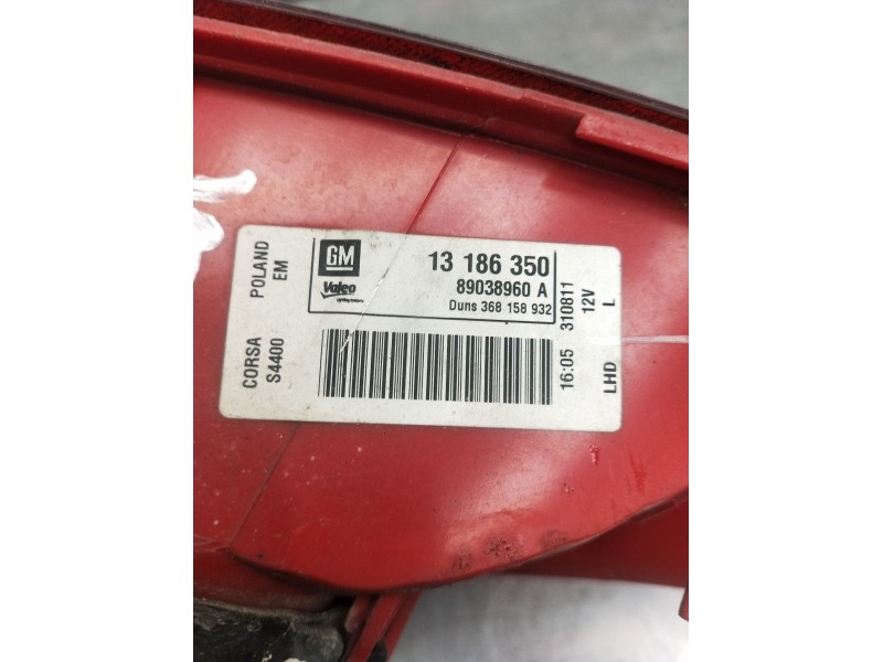 Recambio de piloto trasero izquierdo para opel corsa d furgoneta/hatchback (s07) 1.3 cdti (l08) referencia OEM IAM 13186350 8903