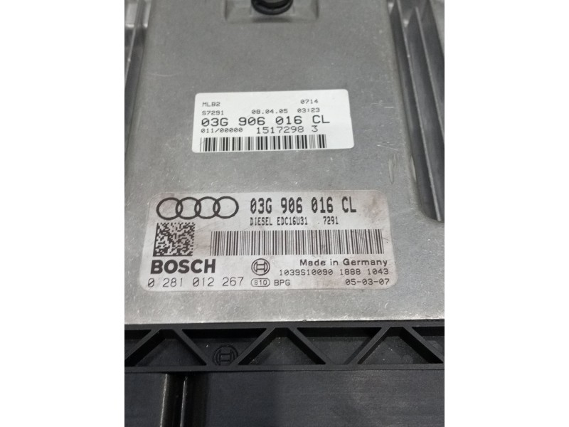 Recambio de centralita motor uce para audi a4 b7 avant (8ed) 2.0 tdi 16v referencia OEM IAM 0281012267 03g906016cl 
