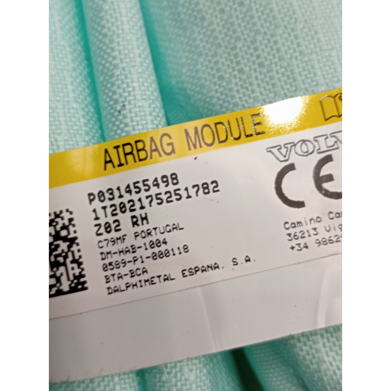 Recambio de airbag cortina delantero derecho para volvo v60 ii (225) d3 referencia OEM IAM p031455498 1t202175251782 