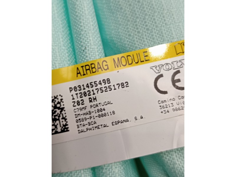 Recambio de airbag cortina delantero derecho para volvo v60 ii (225) d3 referencia OEM IAM p031455498 1t202175251782 