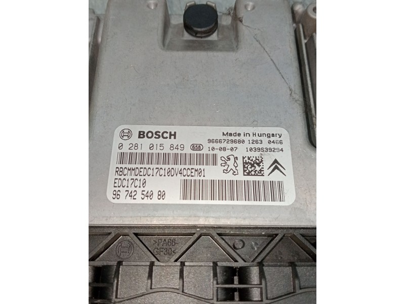 Recambio de centralita motor uce para peugeot 207 1.4 hdi referencia OEM IAM 0281015849 9674254080 