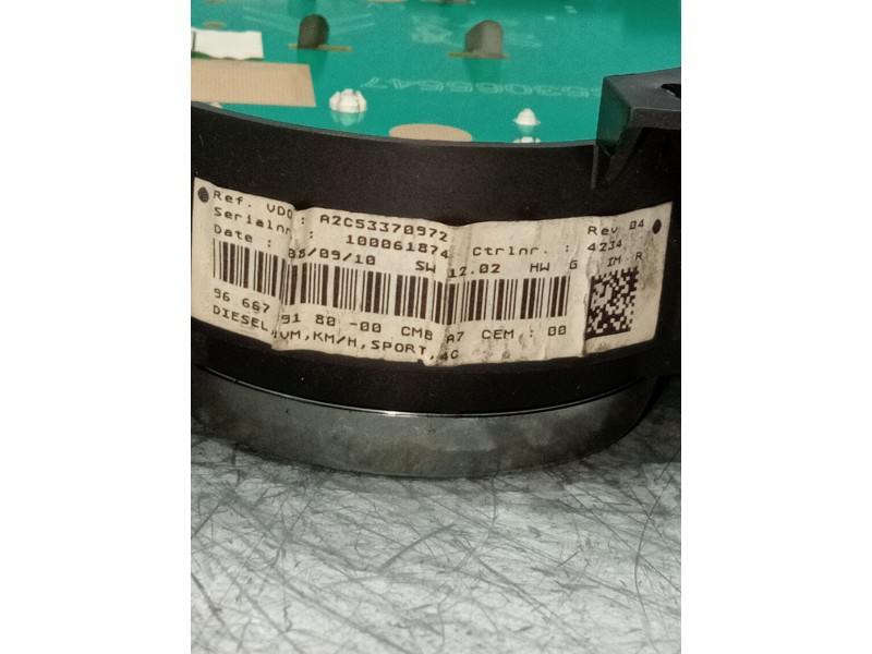 Recambio de cuadro instrumentos para peugeot 207 1.4 hdi referencia OEM IAM 966674918000 a2c53370972 
