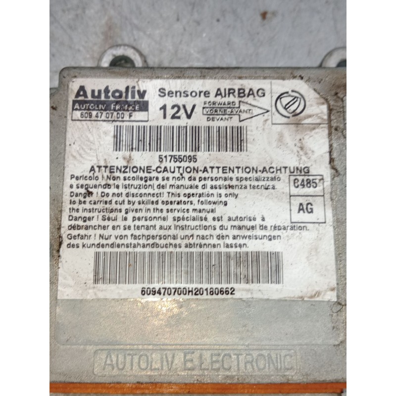 Recambio de centralita airbag para fiat linea (323_, 110_) 1.3 d multijet (323axb11, 323axb1a) referencia OEM IAM 609470700F  