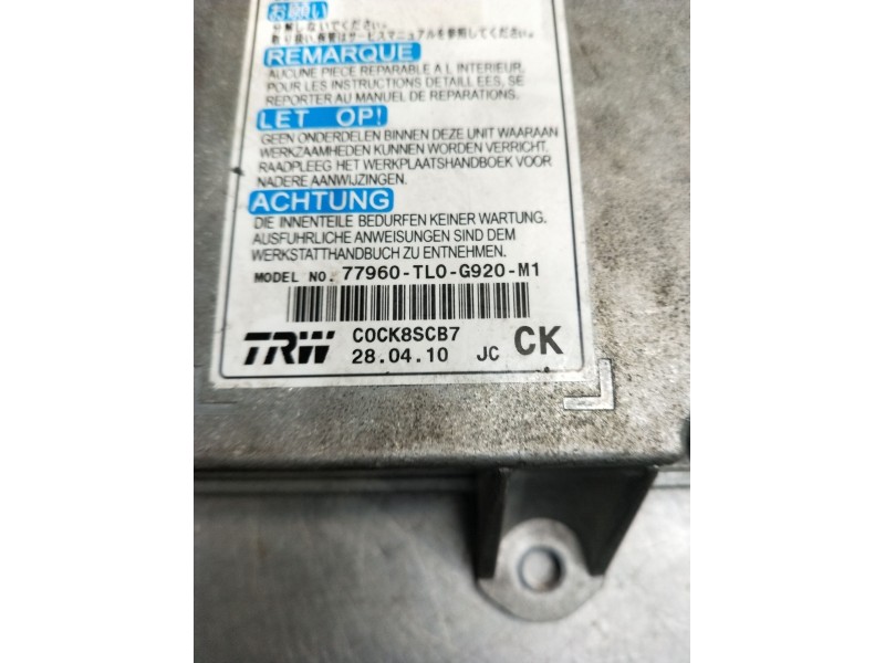 Recambio de centralita airbag para honda accord viii (cu) 2.2 i-dtec (cu3) referencia OEM IAM 77960TL0G920M1  