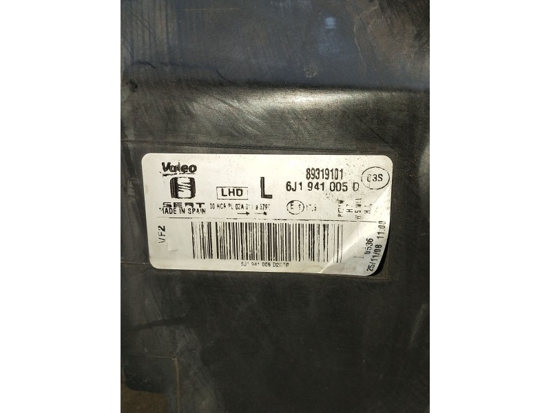 Recambio de faro izquierdo para seat ibiza iv (6j5, 6p1) 1.6 referencia OEM IAM 6J1941005D  