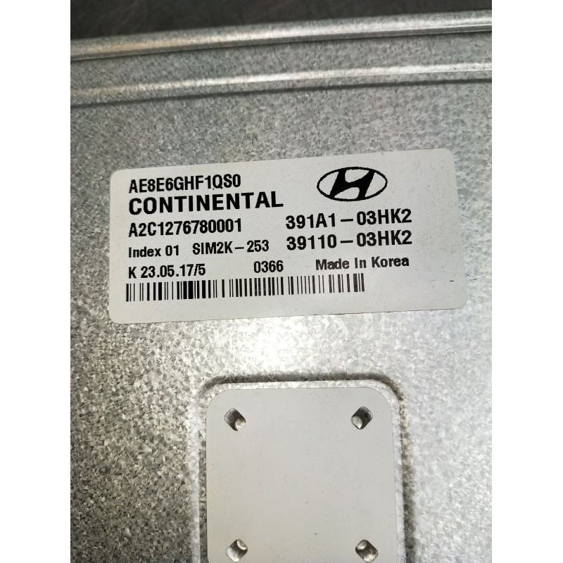 Recambio de centralita motor uce para hyundai ioniq (ae) 1.6 gdi hybrid referencia OEM IAM 391A103HK2 3911003HK2 A2C1276780001