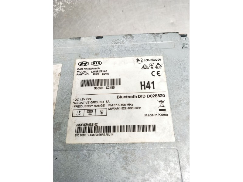 Recambio de sistema audio / radio cd para hyundai ioniq (ae) 1.6 gdi hybrid referencia OEM IAM 96550G2450 705KVSM052102 MBS62686