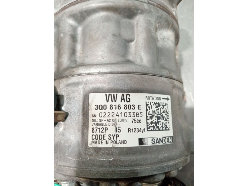 Recambio de compresor aire acondicionado para audi a1 sportback (gba) referencia OEM IAM 3Q0816803E  