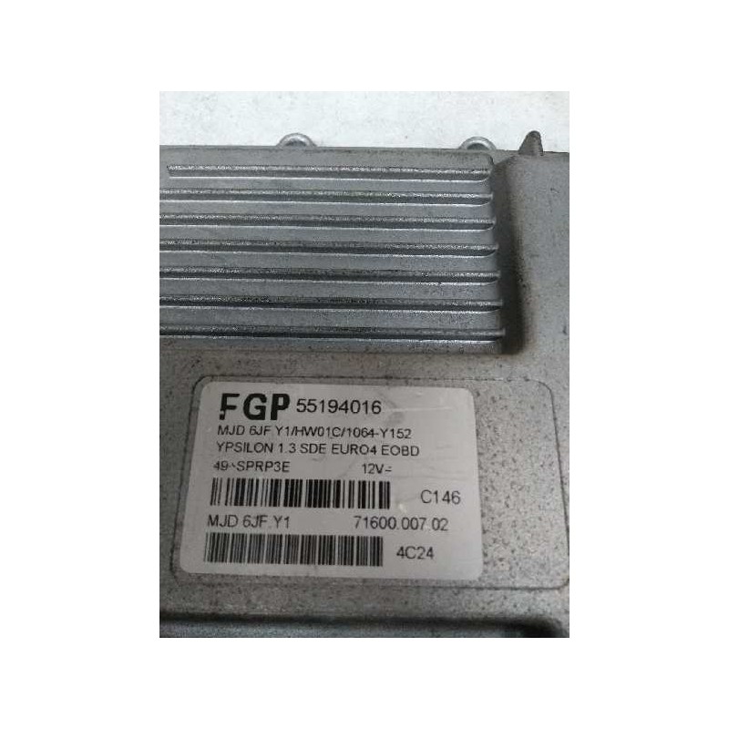 Recambio de centralita motor uce para lancia ypsilon (101) 1.3 jtd cat referencia OEM IAM FGP55194016 MJD6JFY1 7160000702