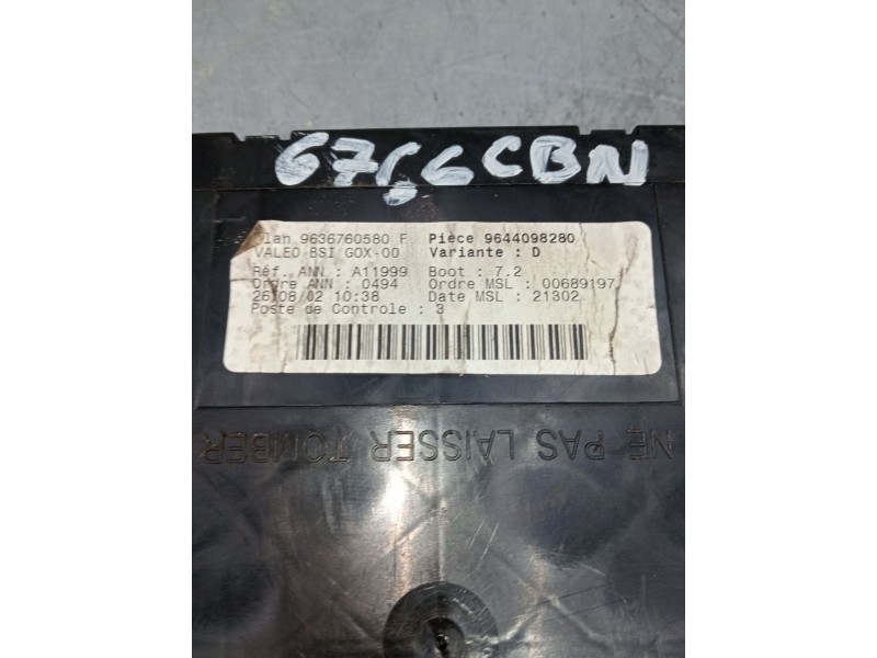Recambio de caja reles / fusibles para peugeot 307 sw (3h) 2.0 hdi 110 referencia OEM IAM 9636760580f  