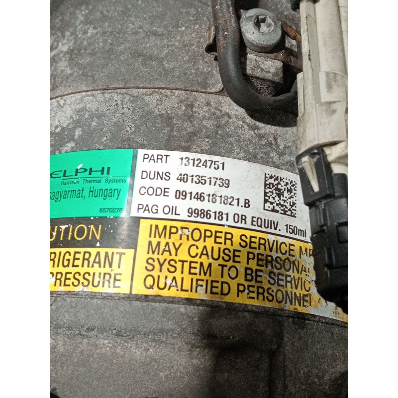 Recambio de compresor aire acondicionado para opel astra h (a04) 1.7 cdti (l48) referencia OEM IAM 13124751  