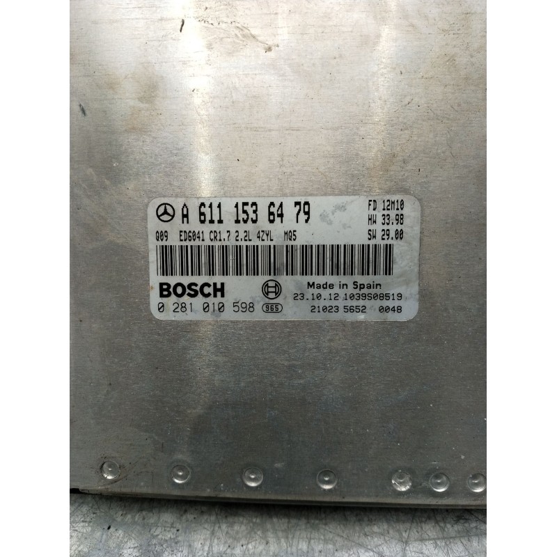 Recambio de centralita motor uce para mercedes-benz clase v (638/2) v 220 cdi (638.294) referencia OEM IAM 0281010598 A611153647