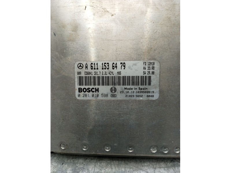 Recambio de centralita motor uce para mercedes-benz clase v (638/2) v 220 cdi (638.294) referencia OEM IAM 0281010598 A611153647