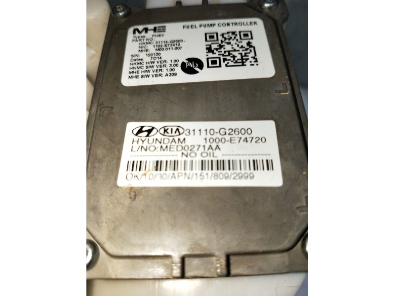 Recambio de bomba combustible para hyundai ioniq (ae) 1.6 gdi hybrid referencia OEM IAM 31110G2600 1102E73410 