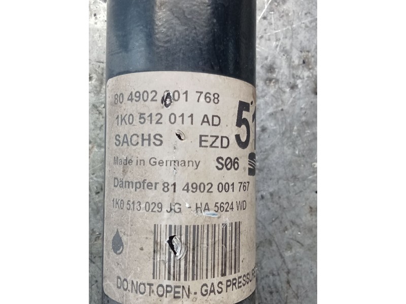 Recambio de amortiguador trasero derecho para seat altea (5p1) 1.2 tsi referencia OEM IAM 1K0512011AD  