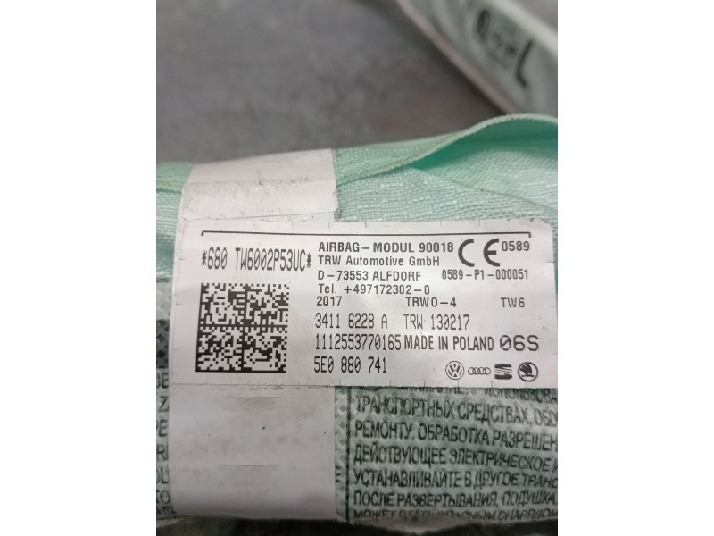 Recambio de airbag cortina delantero izquierdo para skoda octavia iii (5e3, nl3, nr3) 2.0 tdi referencia OEM IAM 5e0880741 34116