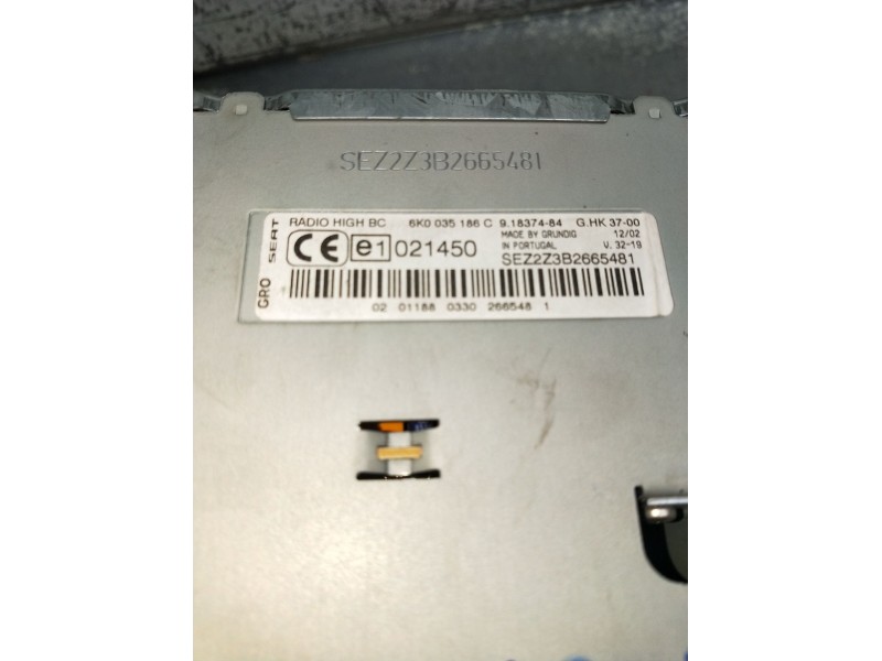 Recambio de sistema audio / radio cd para seat ibiza (6k1) referencia OEM IAM 6K0035186C  