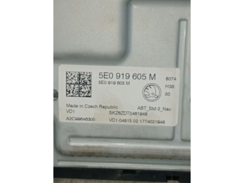 Recambio de pantalla multifuncion para skoda octavia iii (5e3, nl3, nr3) 2.0 tdi referencia OEM IAM 5e0919605M a2c99646300 