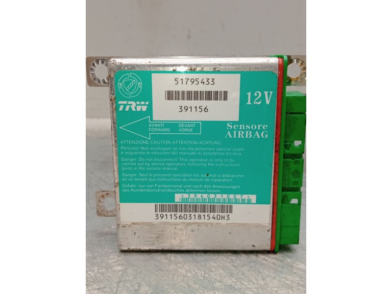 Recambio de centralita airbag para fiat grande punto (199_) 1.3 d multijet referencia OEM IAM 51795433 39115603181540h3 