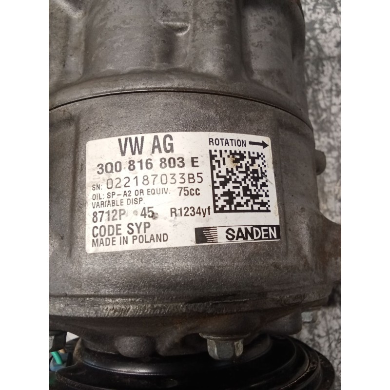 Recambio de compresor aire acondicionado para audi a1 sportback (gba) referencia OEM IAM 3Q0816803E 022187033B5 