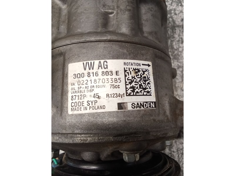 Recambio de compresor aire acondicionado para audi a1 sportback (gba) referencia OEM IAM 3Q0816803E 022187033B5 