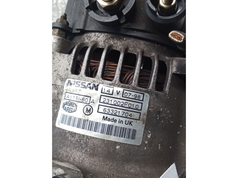 Recambio de alternador para nissan primera hatchback (p11) 1.6 16v referencia OEM IAM 231002F010 63321704 