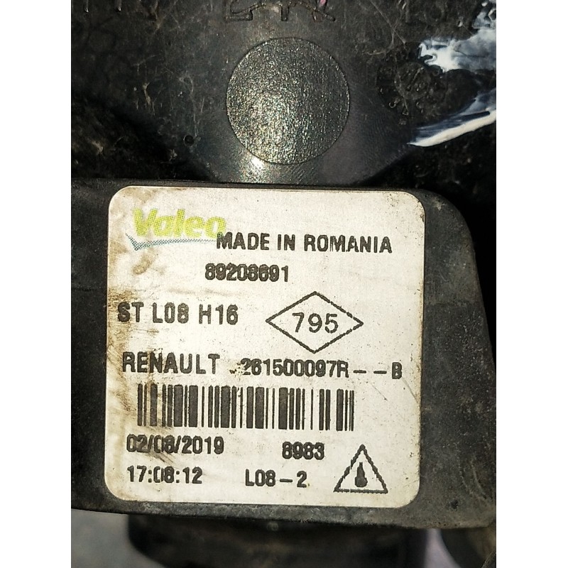 Recambio de faro antiniebla derecho para dacia sandero ii tce 90 (b8m1, b8ma) referencia OEM IAM 261500097R 89208691 