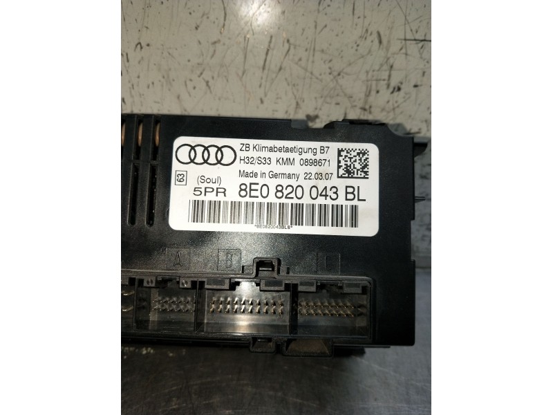 Recambio de mando calefaccion / aire acondicionado para audi a4 b7 (8ec) 2.0 tdi 16v referencia OEM IAM 8E0820043BL  