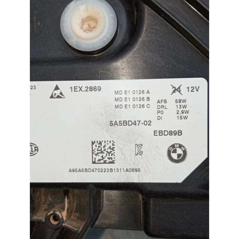 Recambio de faro izquierdo para bmw x1/ix1 u11 x1 sdrive18d referencia OEM IAM 5a5bd4702  interior sucio (GOTAS DE MANCHAS)