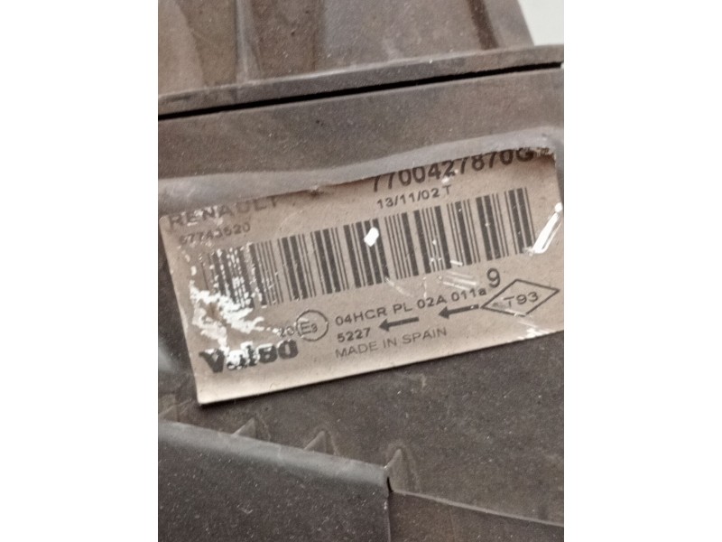 Recambio de faro derecho para renault megane i classic (la0/1_) 1.4 16v (la0d, la1h, la0w, la10) referencia OEM IAM 7700427870g 