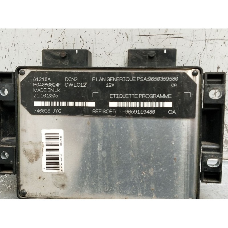 Recambio de centralita motor uce para citroën c15 furgoneta/monovolumen (vd_) 1.9 d referencia OEM IAM 9659119480 9650359580 
