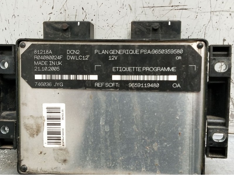 Recambio de centralita motor uce para citroën c15 furgoneta/monovolumen (vd_) 1.9 d referencia OEM IAM 9659119480 9650359580 
