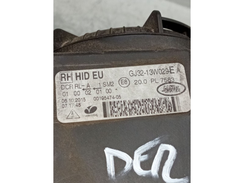 Recambio de faro derecho para land rover range rover evoque (l538) 2.0 d 4x4 referencia OEM IAM gj3213w029e 0019547405 xenon