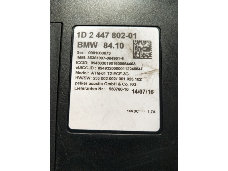 Recambio de modulo electronico para bmw x3 (f25) xdrive 20 d referencia OEM IAM 1D244780201 55076010 0001060073