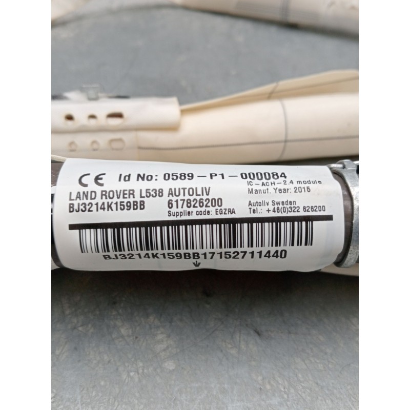 Recambio de airbag cortina delantero derecho para land rover range rover evoque (l538) 2.0 d 4x4 referencia OEM IAM 0589p1000084