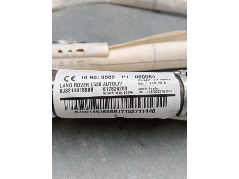 Recambio de airbag cortina delantero derecho para land rover range rover evoque (l538) 2.0 d 4x4 referencia OEM IAM 0589p1000084