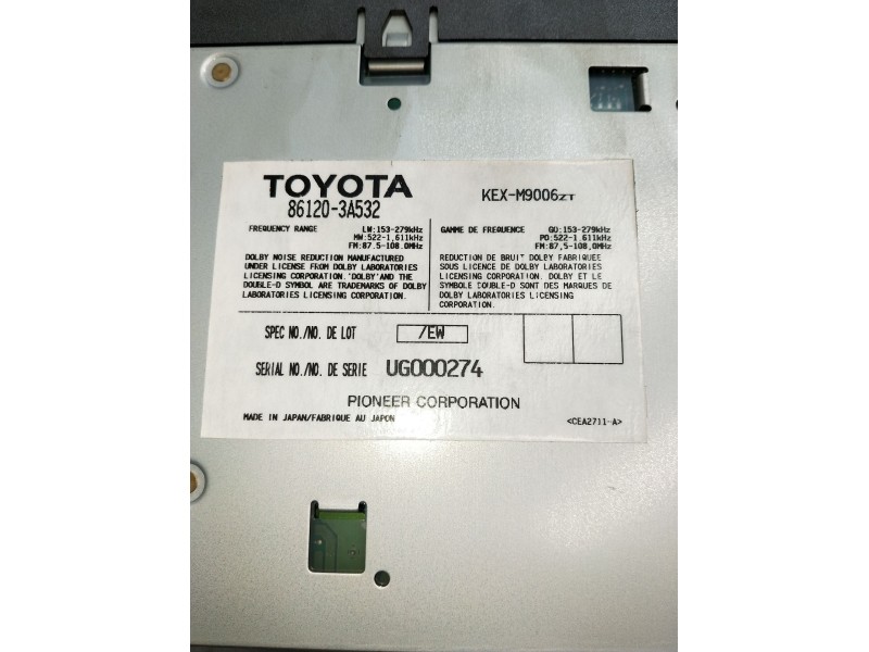 Recambio de sistema audio / radio cd para lexus gs (_s16_) 300 (jzs160_) referencia OEM IAM 861203A532  