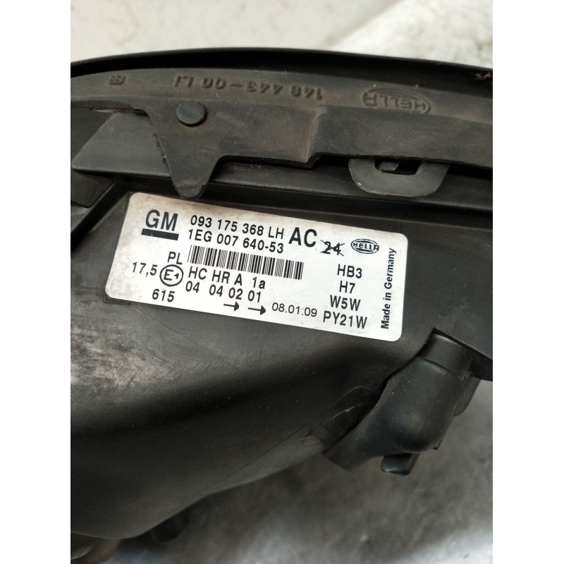 Recambio de faro izquierdo para opel astra g hatchback (t98) 2.0 di (f08, f48) referencia OEM IAM 093175368LH 1EG00764053 OJO VE