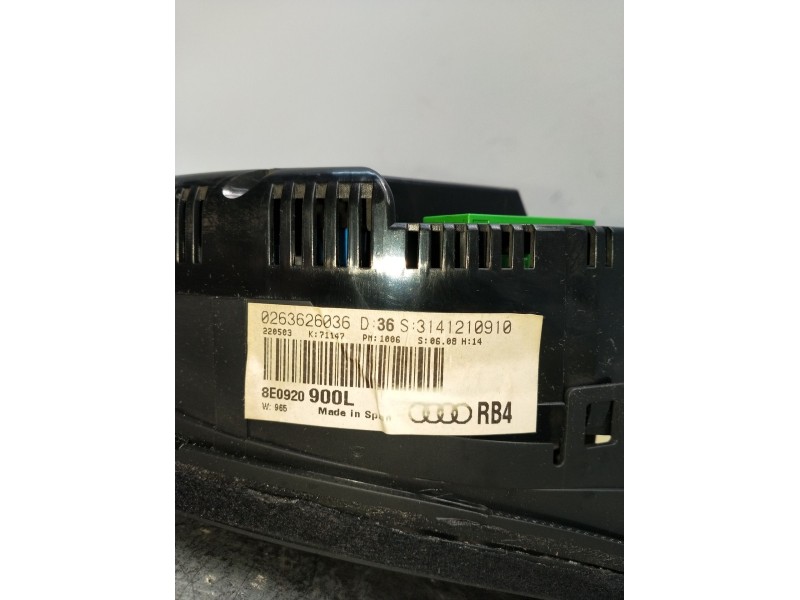 Recambio de cuadro instrumentos para audi a4 b6 avant (8e5) 2.0 referencia OEM IAM 8E0920900L  