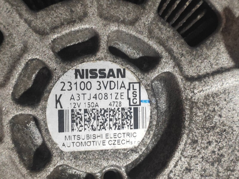 Recambio de alternador para nissan nv 200 (m20) 1.5 dci cat referencia OEM IAM 231003VDIA A3TJ4081ZE 