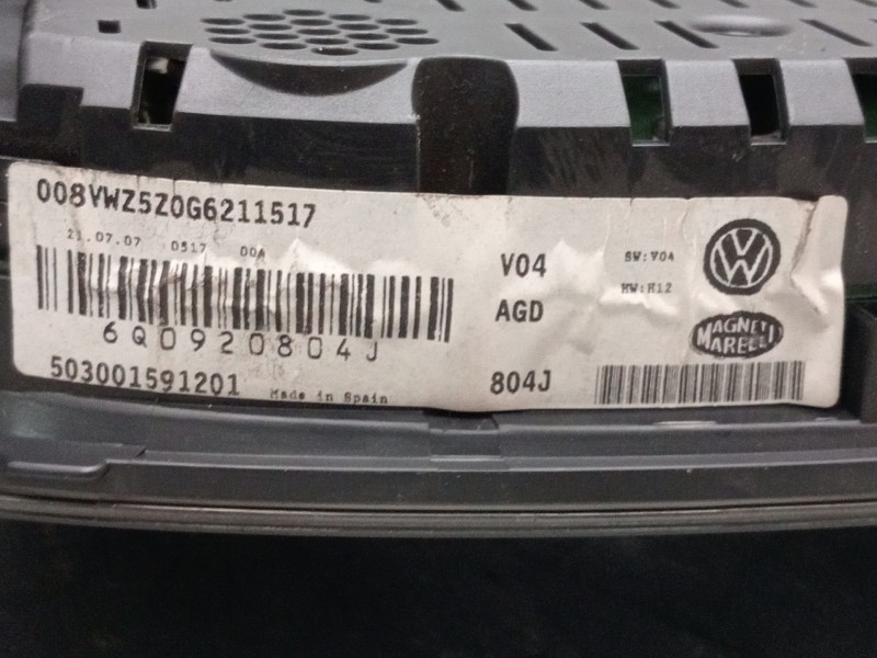 Recambio de cuadro instrumentos para volkswagen polo iv (9n_, 9a_) 1.4 tdi referencia OEM IAM 6q0920804J 503001591201 