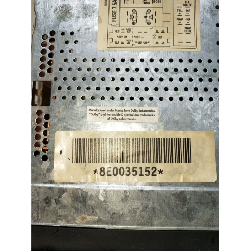 Recambio de sistema audio / radio cd para audi a4 b6 avant (8e5) 2.0 referencia OEM IAM 8E0035152  
