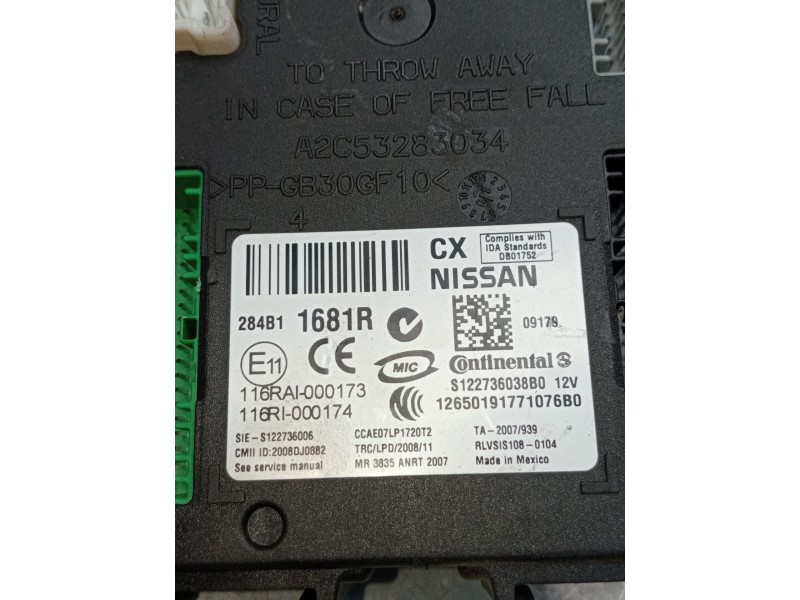 Recambio de modulo electronico para renault koleos i (hy_) 2.0 dci (hy0k) referencia OEM IAM s122736038b0 284b11681r 