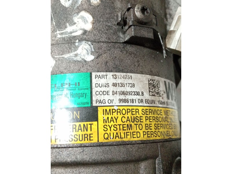 Recambio de compresor aire acondicionado para opel astra h (a04) 1.7 cdti (l48) referencia OEM IAM 13124751  