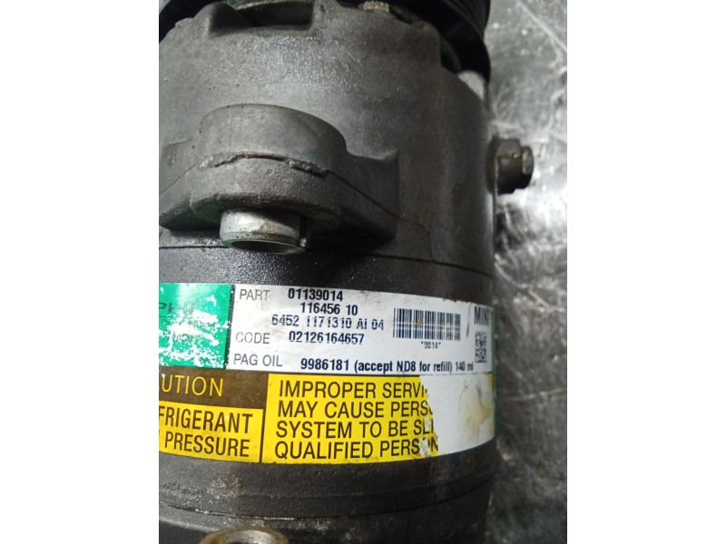Recambio de compresor aire acondicionado para mini mini (r50, r53) one referencia OEM IAM 0113914 11645610 