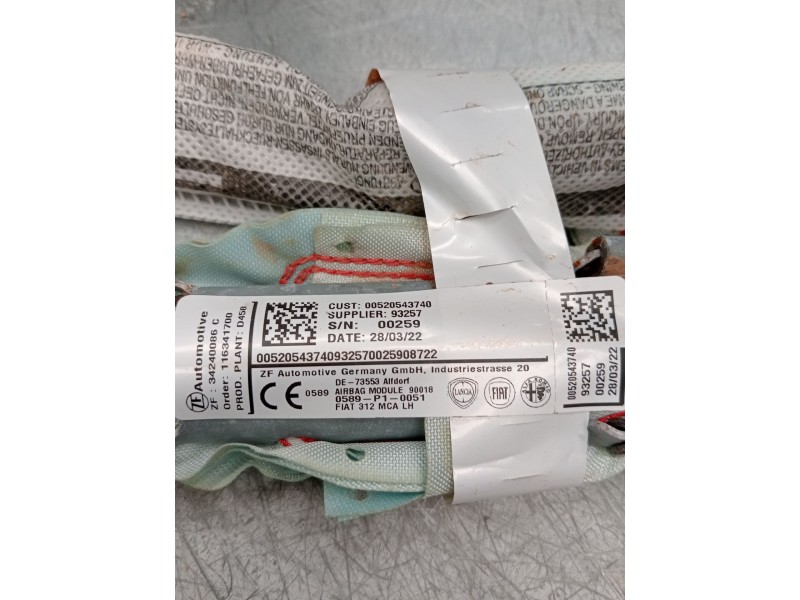 Recambio de airbag delantero izquierdo para fiat 500 312 1.0 hybrid referencia OEM IAM 00520543740 34240086c 
