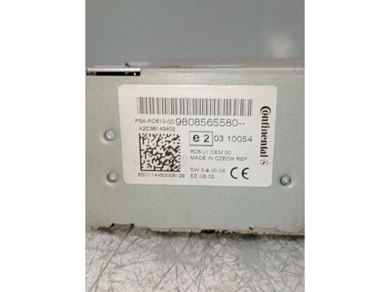 Recambio de sistema audio / radio cd para citroën c4 ii (nc_) 1.6 hdi 90 referencia OEM IAM 9808565580 a2c38143402 